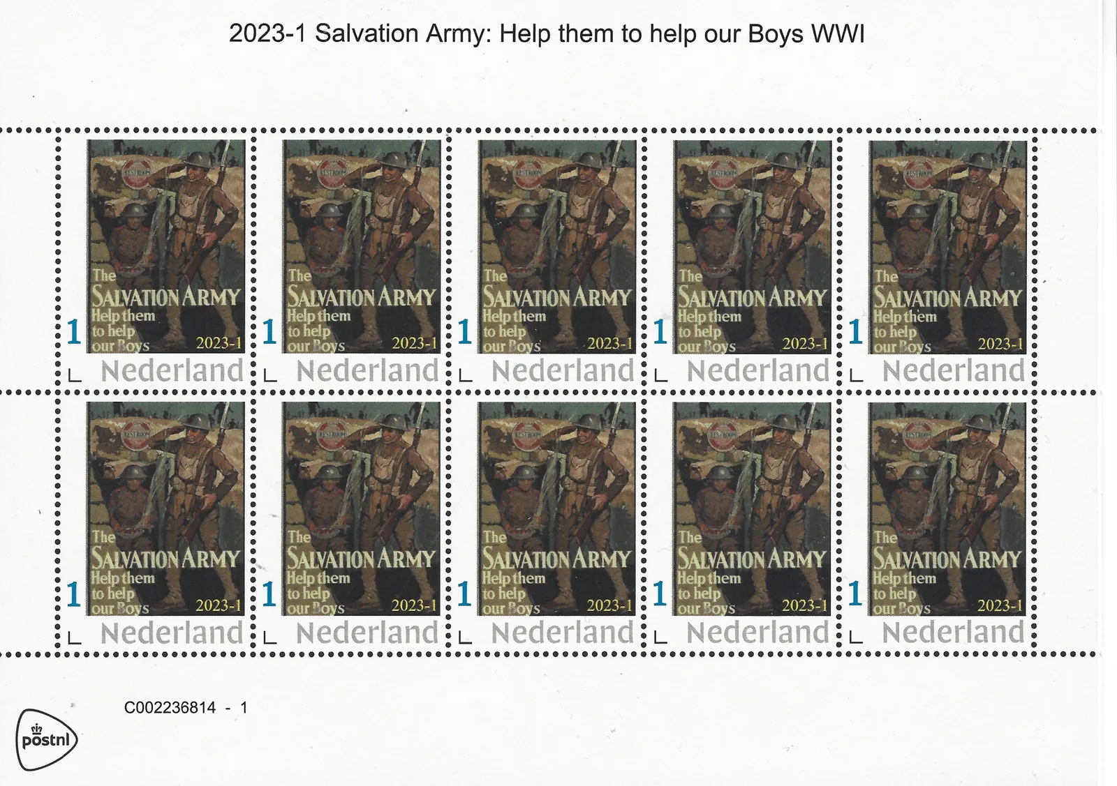 Pays-Bas 2023-1 Armée du Salut feuillet postfrais/neuf