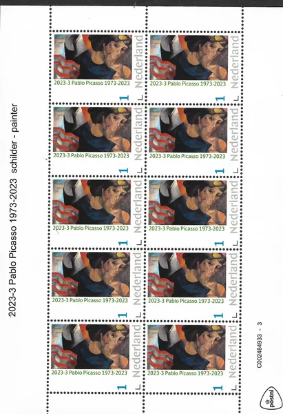 Netherlands 2023-3 Pablo Picasso 1973-2023 painter sheetlet MNH