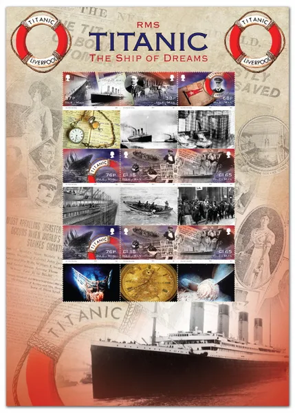 ISLE OF MAN 2012 TITANIC SMILER SHEET