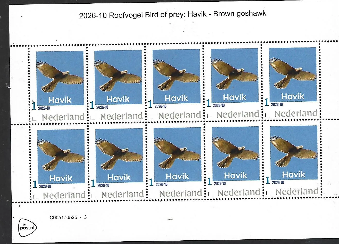 Netherlands 2026-9 Griffon vulture SHEET MNH