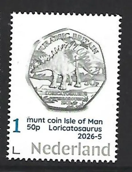Netherlands 2026-5 Prehistory: Isle of Man Jurassic coin 50p MNH