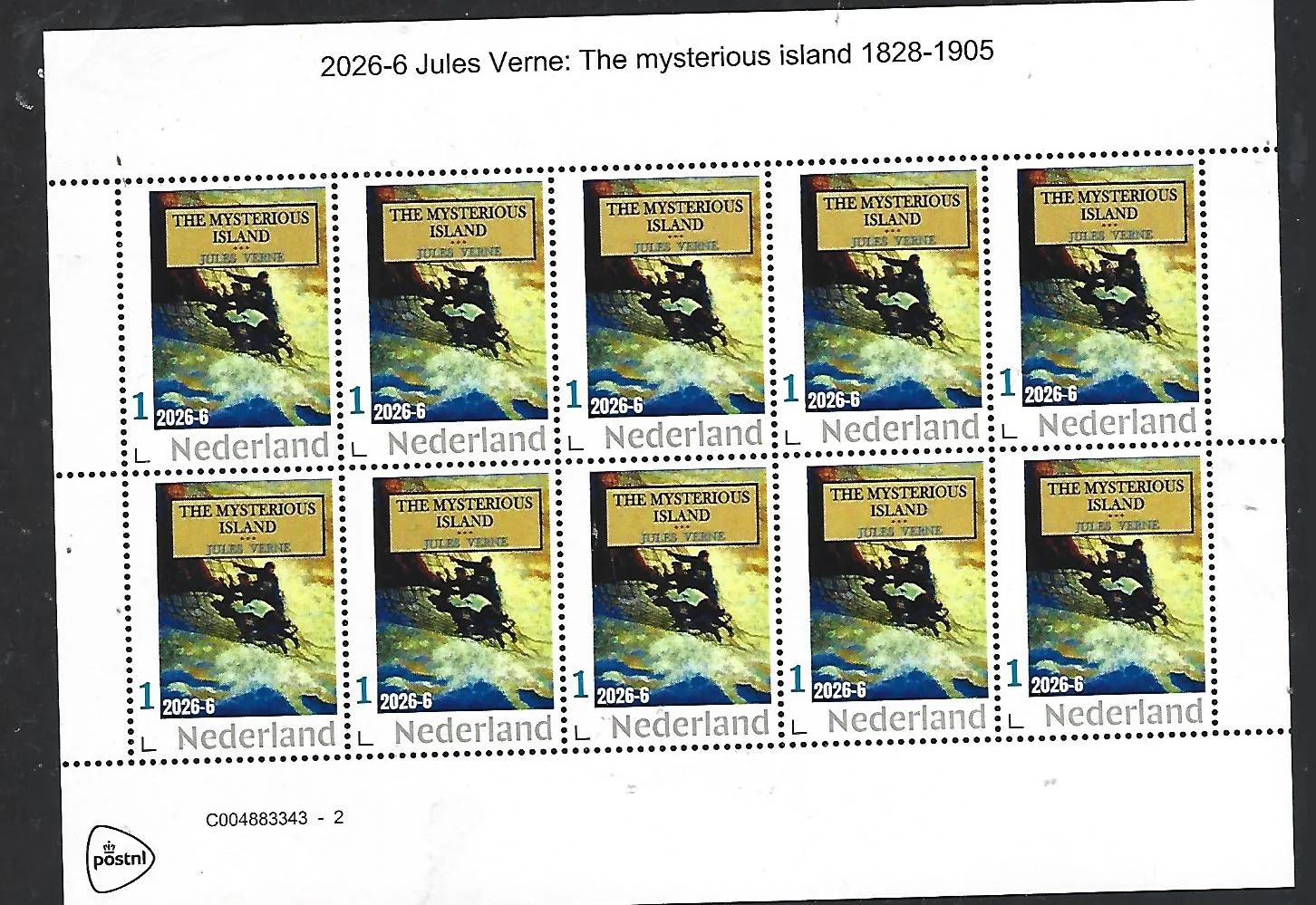 Nederland 2026-6 Jules Verne: the mysterious island sheet postfris/mnh