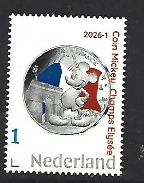 Nederland 2026-1 Munt Coin Disney: 1 Mickey ChampsElysee €50 france postfris/mnh