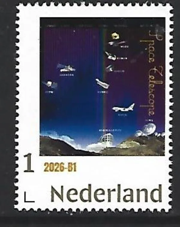 Nederland 2026-B1 Ruimtevaart Space: Space Telescope Gold 1 stamp postfris/mnh