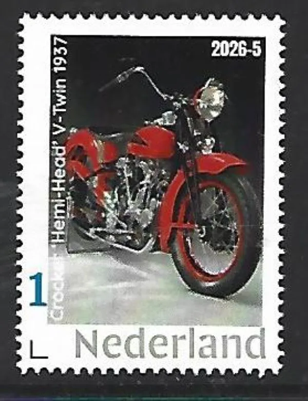 Nederland 2026-5 Motorfies Motorcycle: Crocker Hemi-head V-twin 1937 postfris/mnh