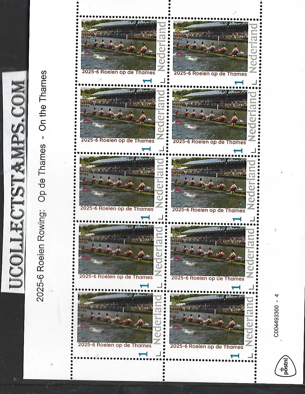 Nederland 2025-6 Roeien Rowing: on the Thames Great Britain SHEET postfris/mnh