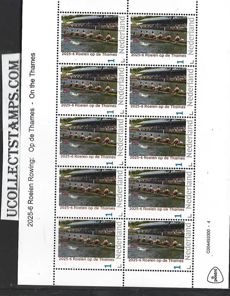 Netherlands 2025-6 Rowing: on the Thames Great Britain SHEET MNH