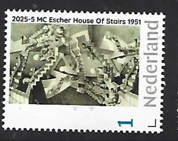 Netherlands 2025-5 MC Escher: House of Stairs 1951 MNH