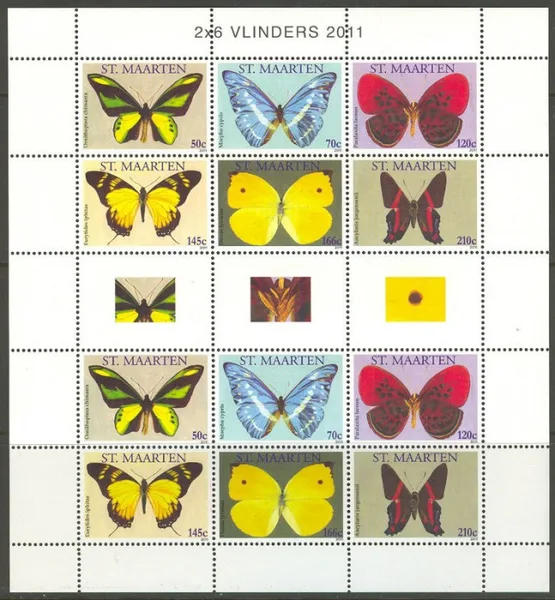 St Maarten V10-15 Butterflies 2011 souvenir sheetlet MNH