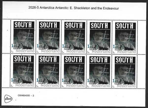 Nederland 2026-5 Antarctica: Ernest Shackleton & Endeavour sheet postfris/mnh