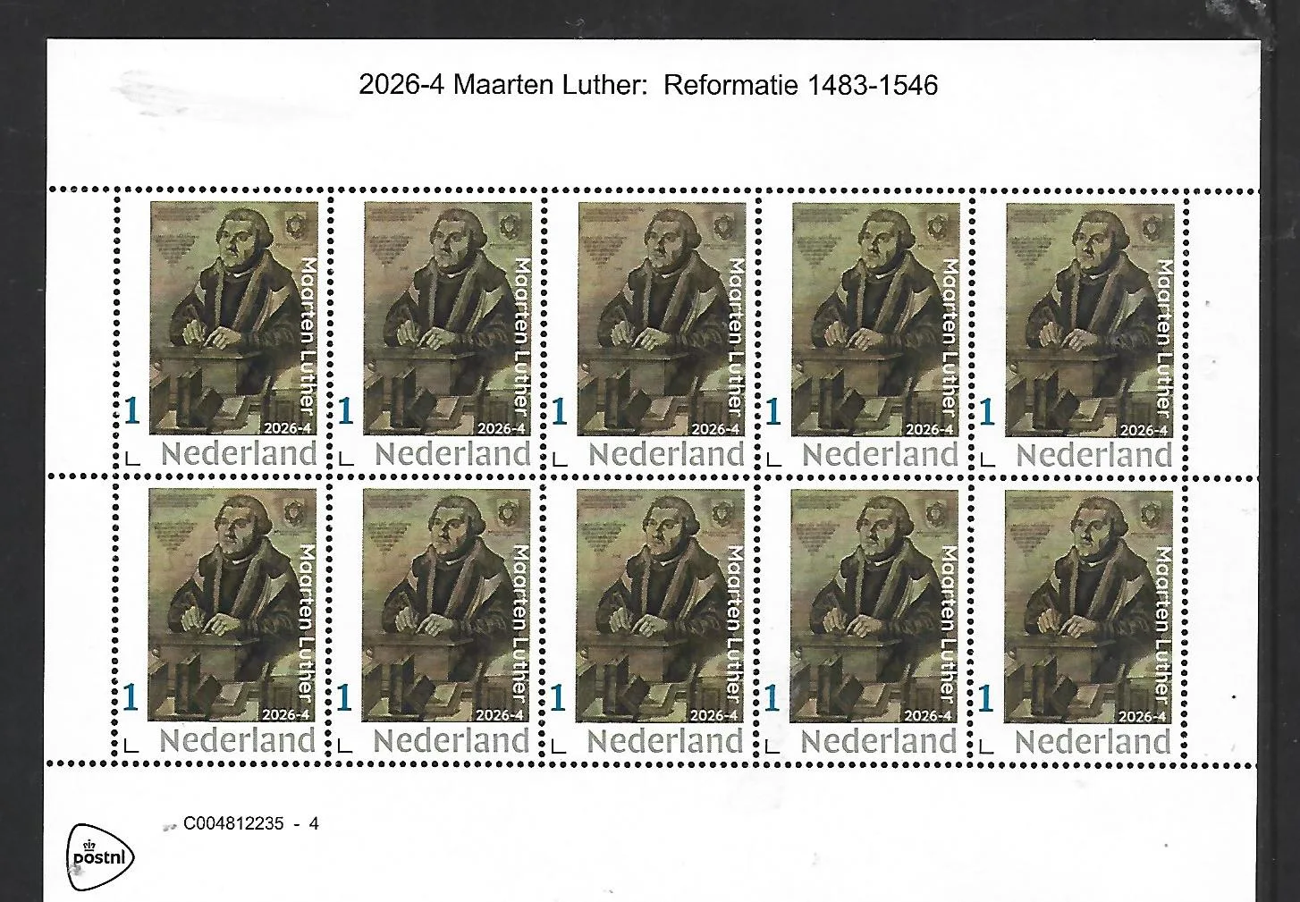 Netherlands 2026-4 Martin Luther: Reformation sheet MNH