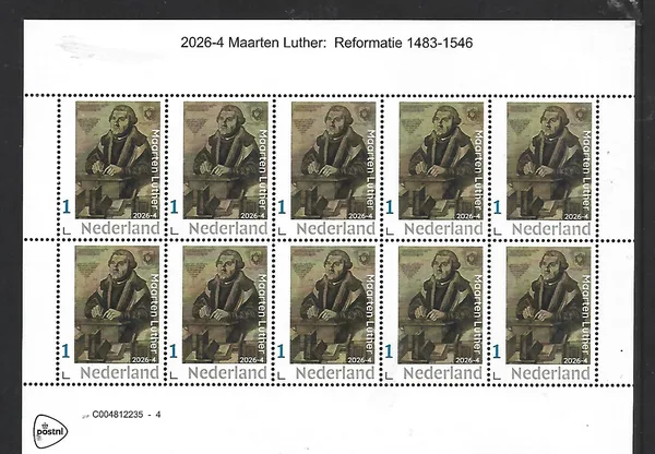 Nederland 2026-4 Maarten Luther: Reformation sheet postfris/mnh