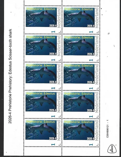 Netherlands 2026-4 Prehistory: Edestus sheet MNH