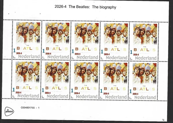 Nederland 2026-4 The Beatles: Biography sheetlet postfrs/mnh