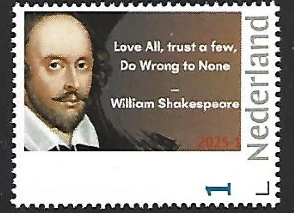 Nederland 2025-1 William Shakespeare quote postfris/mnh