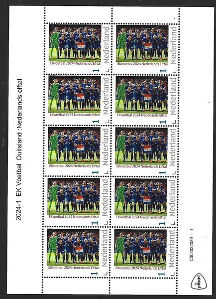 Netherlands 2024-1 Football Soccer: EC football Netherlands sheetlet MNH