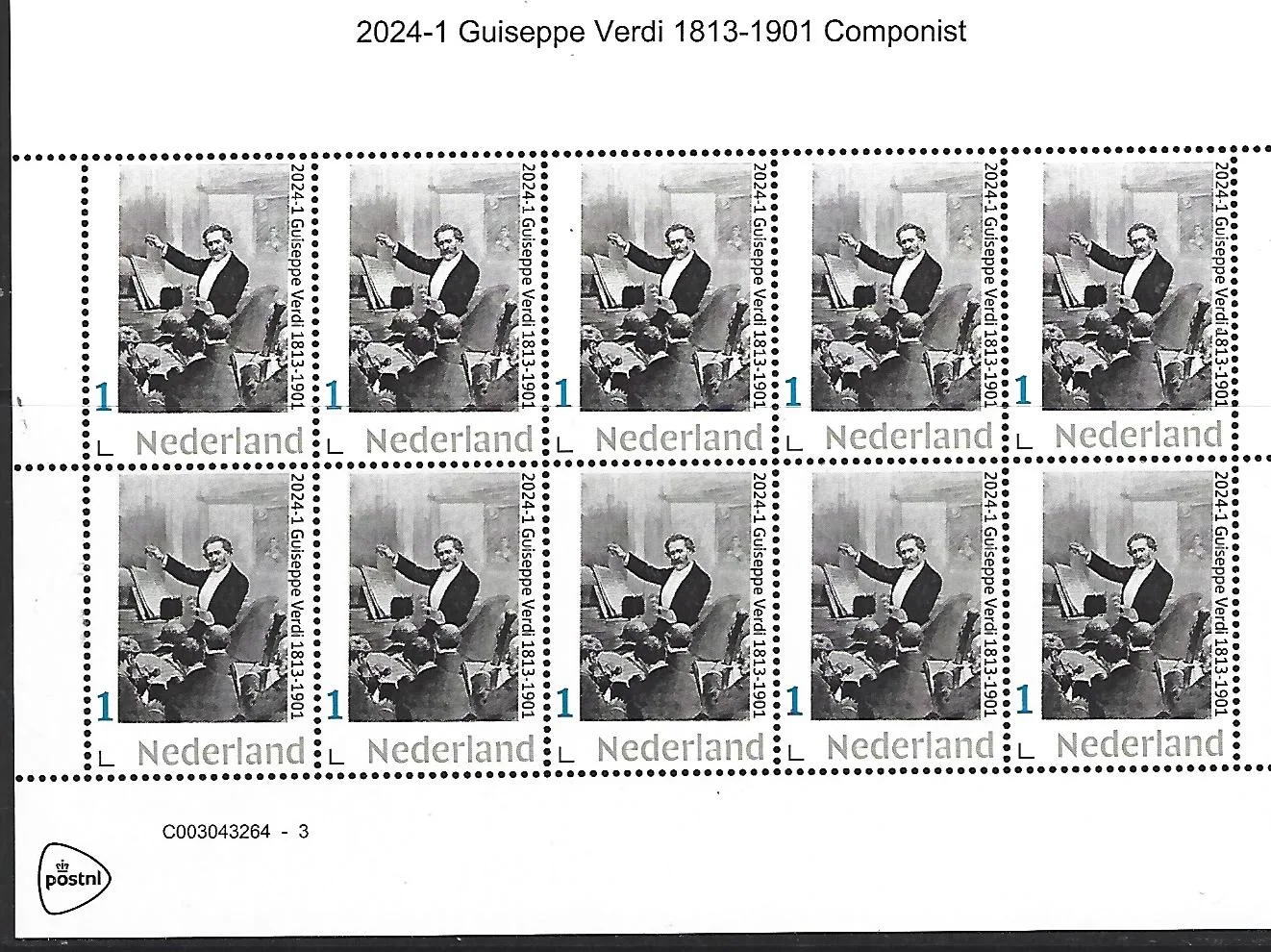 Niederlande 2024-1 Guiseppe Verdi Kleinbogen postfrisch/postfris
