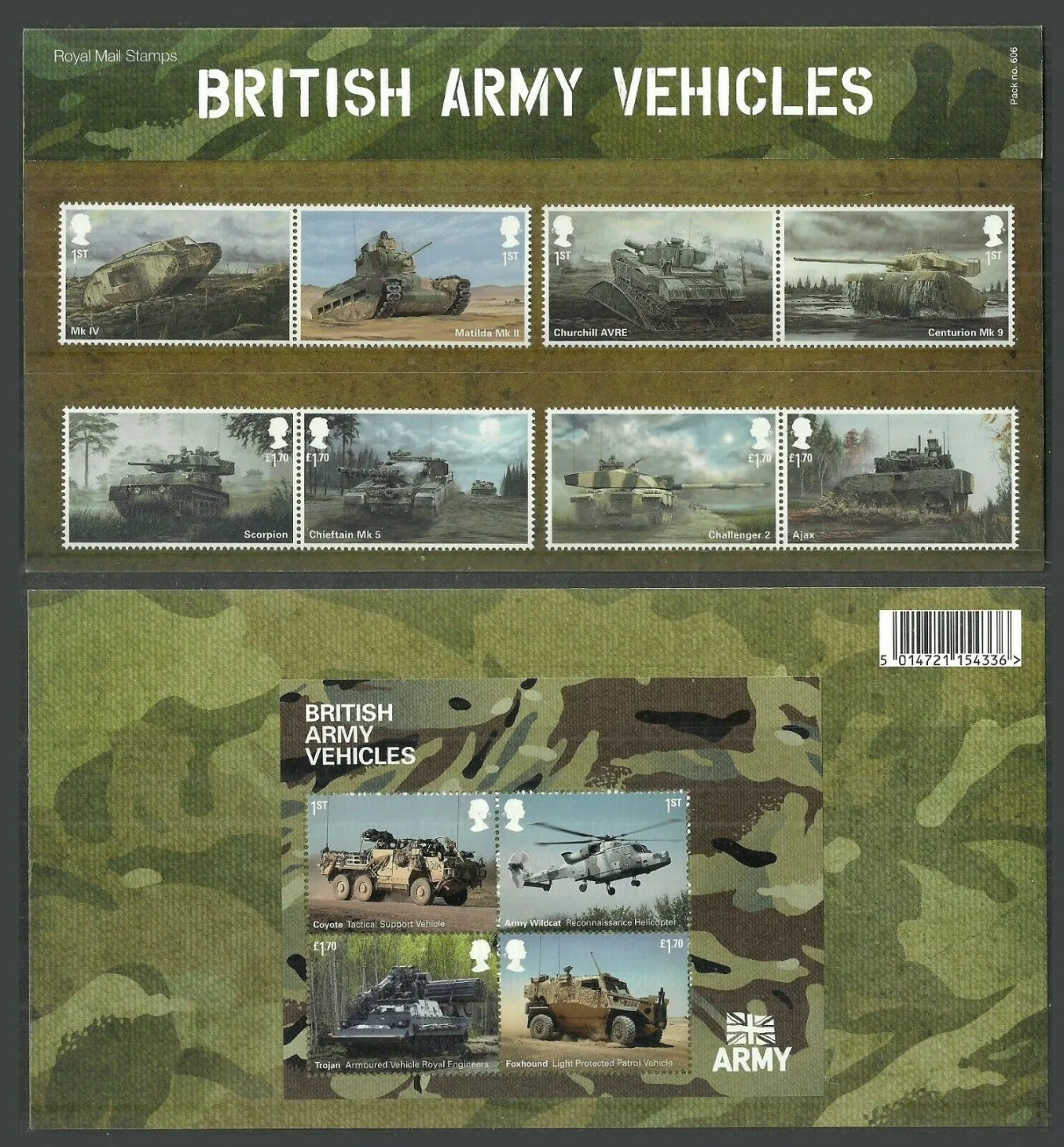 Großbritannien 2021 Armeevehikel Präsentationspack postfrisch/mnh