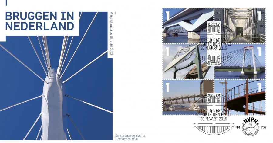 Nederland FDC 709 a en b Bruggen - Bridges - Brücke 2015