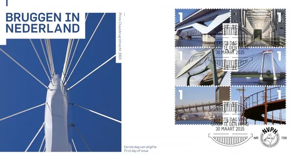 Netherlands FDC 709 a and b Bridges - Brücke 2015
