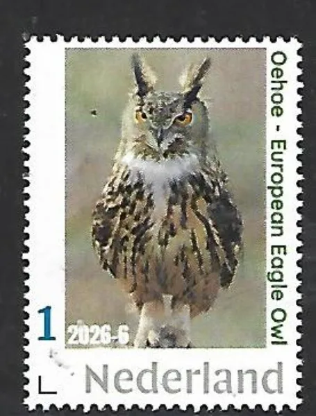 Nederland 2026-6 Uil Owl: Oehoe European Eagle owl postfris/mnh