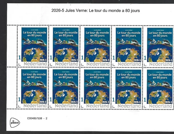 Nederland 2026-5 Jules Verne: la tour a 80jours France sheet postfris/mnh