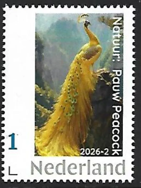 Nederland 2026-2 Natuur Nature: Pauw Peacock postfris/mnh