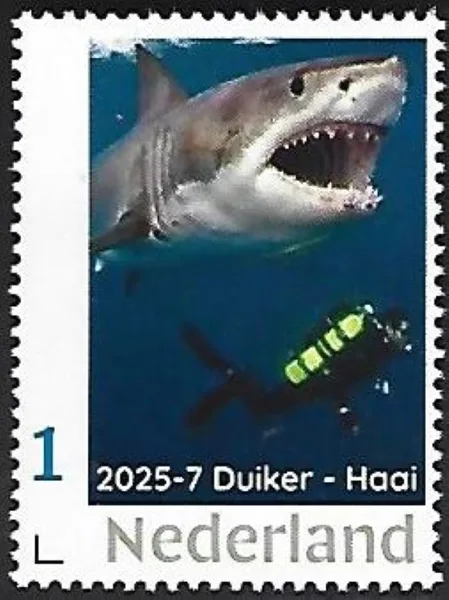 Nederland 2025-7 Haai Diver Shark : Duiker-m Haai postfris/mnh