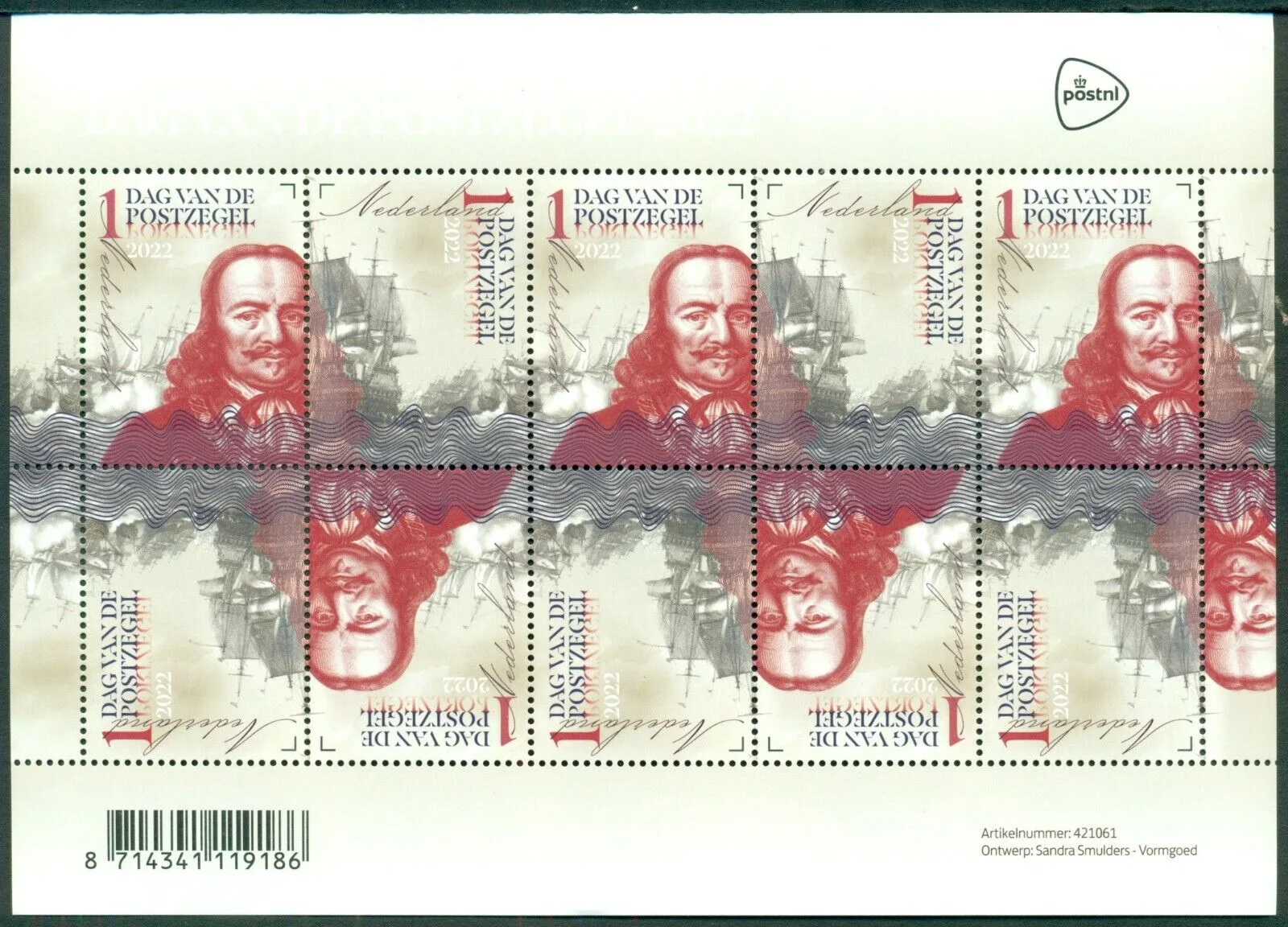 Nederlannd 2022 dag vd Postzegel De Ruyter V4039-40 postfris/mnh