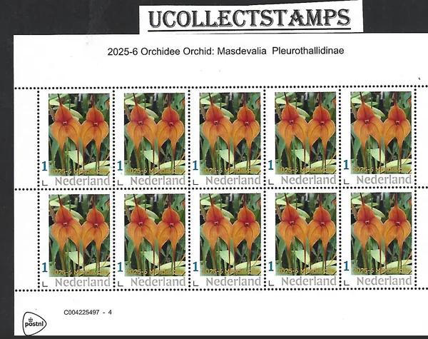 Netherlands 2025-6 Orchid: Masdevalia Pleurothalilidinae sheetlet MNH