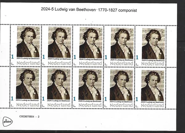 Netherlands 2024-5 L v Beethoven sheetlet MNH