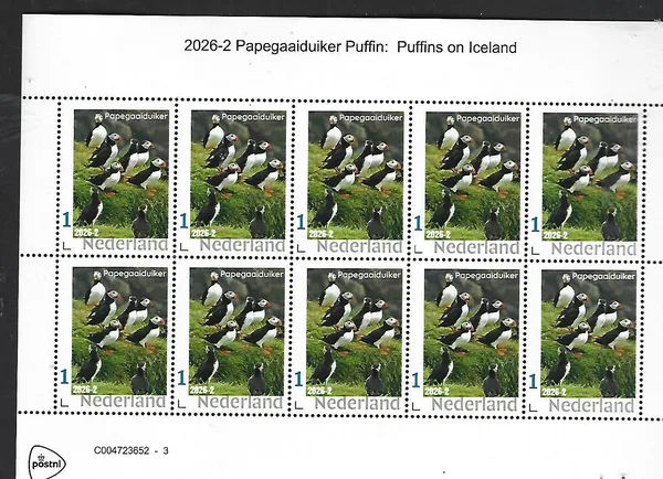 Nederland 2026-2 Papegaaiduiker Puffin: in ICELAND sheetlet postfris/mnh