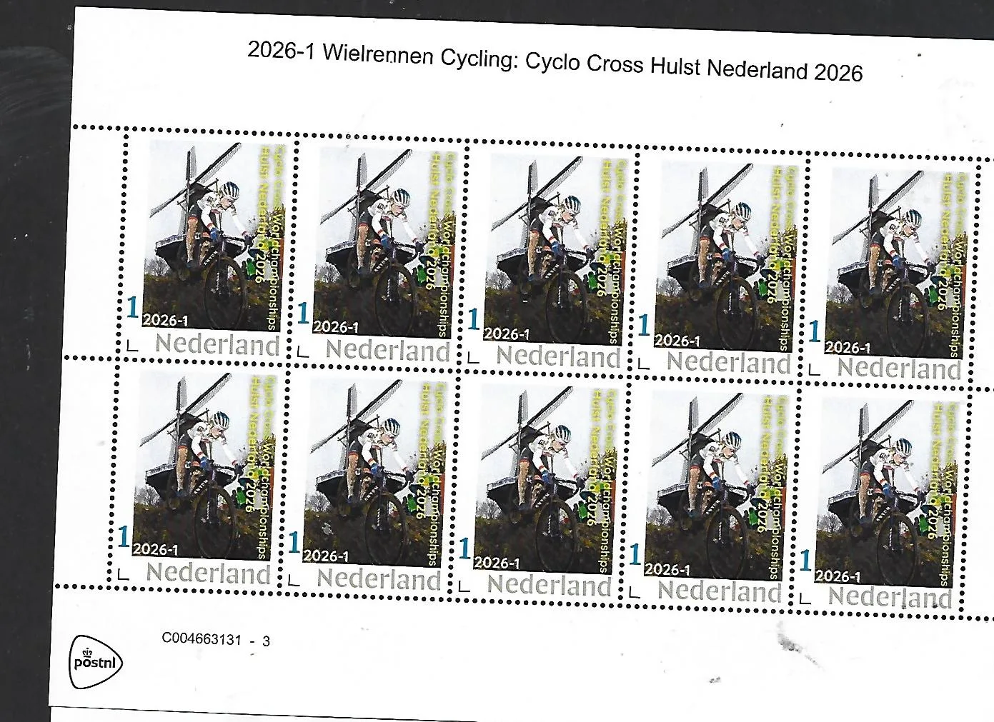 Nederland 2026-1 Wielrennen Cycling: Cyclo Cross Worldchampionships 2026 sheet postfris/mnh