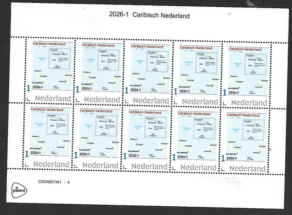 Netherlands 2026-1 Caribbean Netherlands: Map sheet MNH
