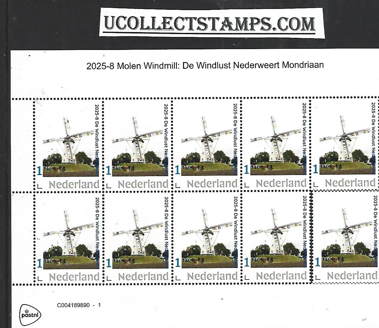 Nederland 2025-8 Molen Windmill: Windlust Nederweert Mondriaan sheetlet postfris/mnh