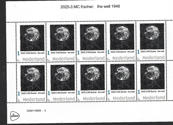 Netherlands 2025-3 MC Escher: The Well 1948 sheetlet MNH