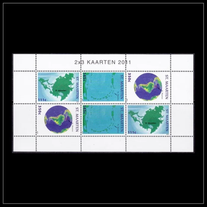 St Maarten V28-30 Maps 2011 block MNH