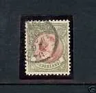 48 Prinses Wilhelmina met hangend haar 5 gld bronsgroen en roodbruin 1893 gestempeld