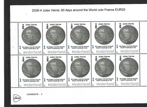 Netherlands 2026-4 Jules Verne: the tower at 80 days French sheet MNH