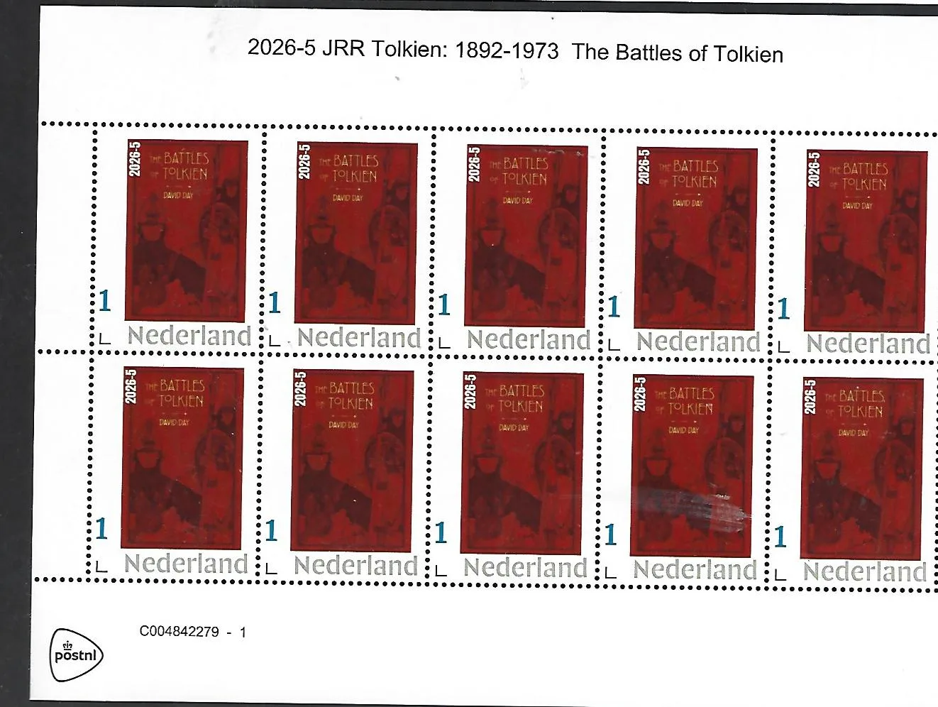 Nederland 2026-5 JRR Tolkien: The battles of Tolkien sheet postfris/mnh