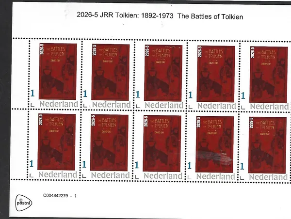 Netherlands 2026-5 JRR Tolkien: The battles of Tolkien sheet MNH