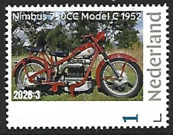 Netherlands 2026-3 Motorcycle: Nimbus 750CC Model C1952 MNH