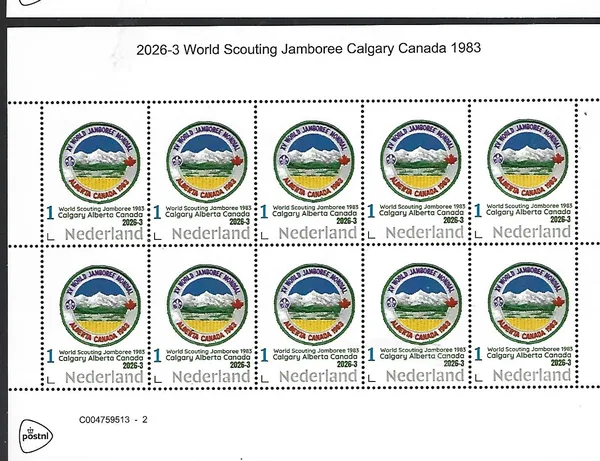Netherlands 2026-3 Scouting: 15th World Jamboree Calgary 1983 sheet MNH