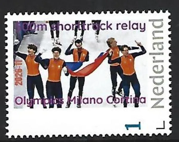 Nederland 2026-11 Olympics Milano Cortina: Shorttrack Relay team GOLD postfris/mnh