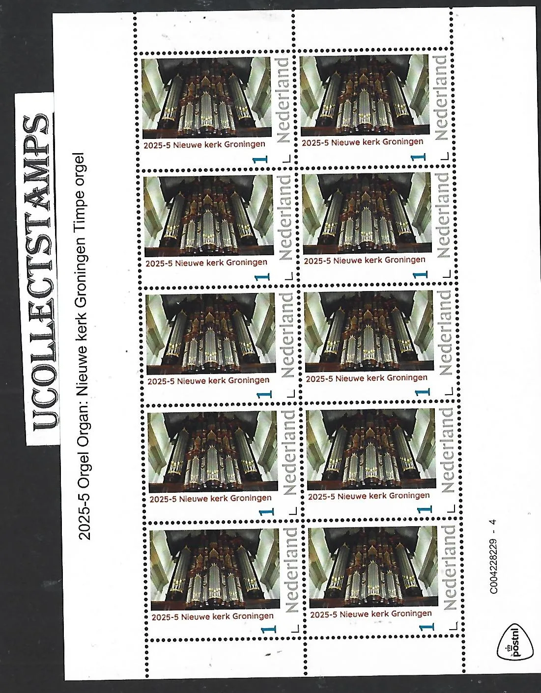 Nederland 2025-5 Orgel Organ: Nieuwe kerk Groningen sheetlet postfris/mnh