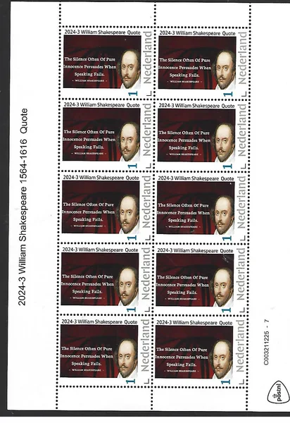 Nederland 2024-3 William Shakespeare Quote sheetlet postfris/mnh