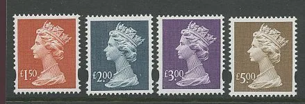Großbritannien 1999 Frankiermaschinen Hohe Werte postfrisch/mnh