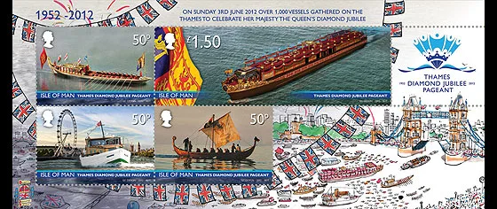 Isle of Man 2012 Thames Diamond Jubilee - ship block MNH