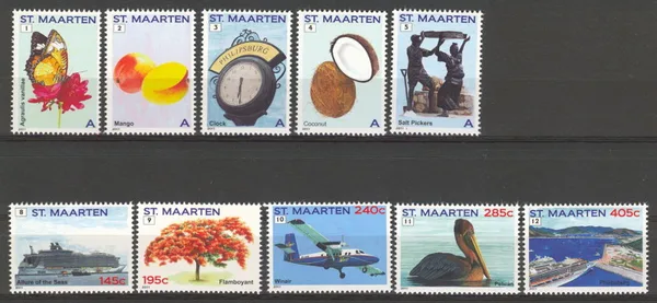 St Maarten 31-40 Postage Series 10w MNH
