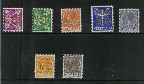 D9-D15 Dienstzegels opdruk Cour Permante de justice 1934-1938 gestempeld